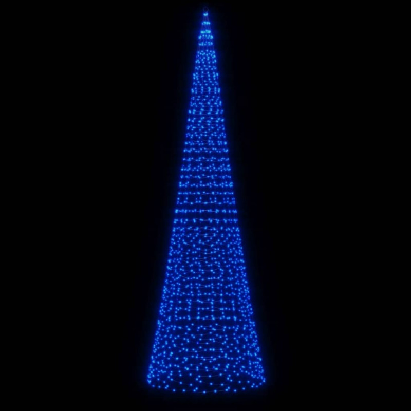 Choinka z lampek, na maszt, 1534 niebieskie LED, 500 cm