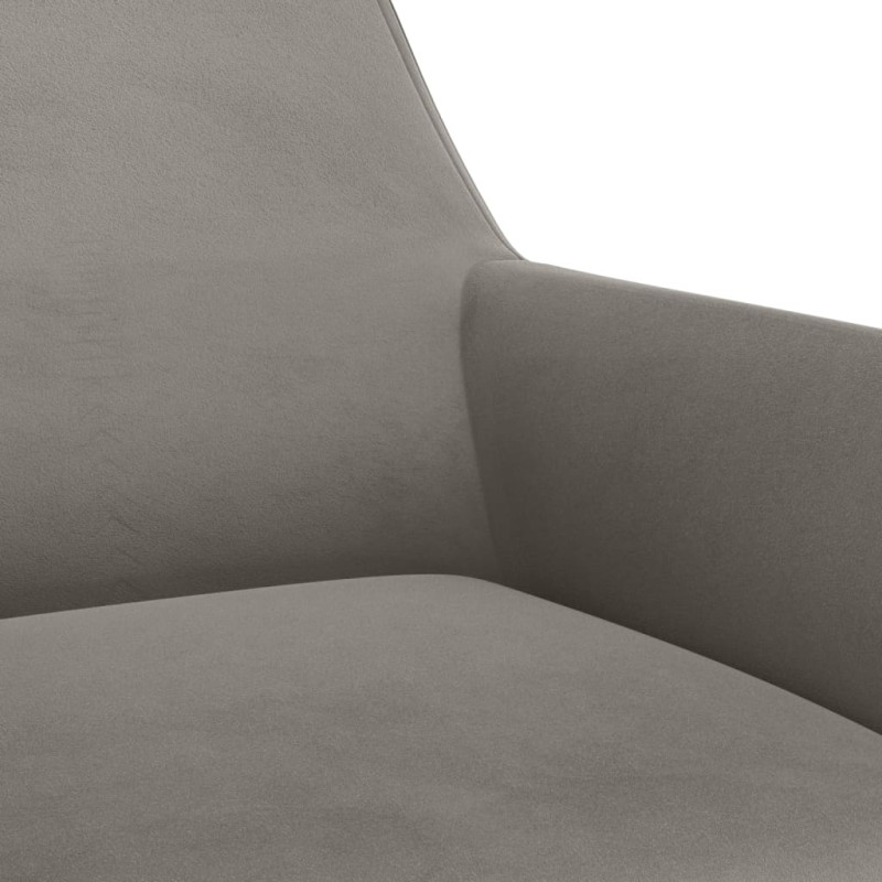 Obrotowe krzesła stołowe, 2 szt., jasnoszare, aksamitne