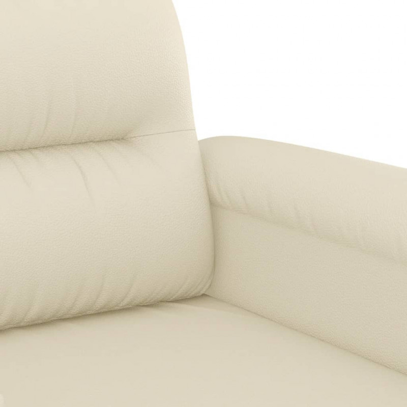 2-osobowa sofa z poduszkami, kremowa, sztuczna skóra
