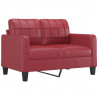 3-cz. komplet wypoczynkowy z poduszkami, bordowy, ekoskóra
