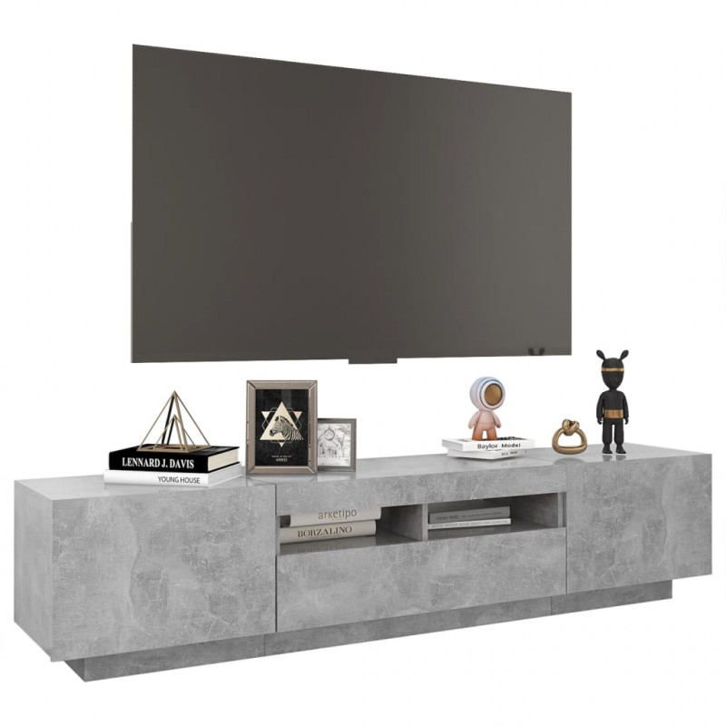 Szafka TV z oświetleniem LED, szarość betonu, 180x35x40 cm