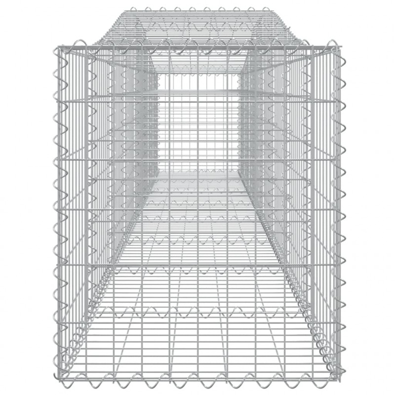 Kosze gabionowe, 3 szt, 400x50x60/80 cm, galwanizowane żelazo