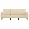 3-osobowa sofa, kremowa, 180 cm, tapicerowana tkaniną
