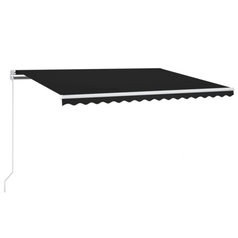 Ręcznie zwijana markiza z LED, 400 x 350 cm, antracytowa