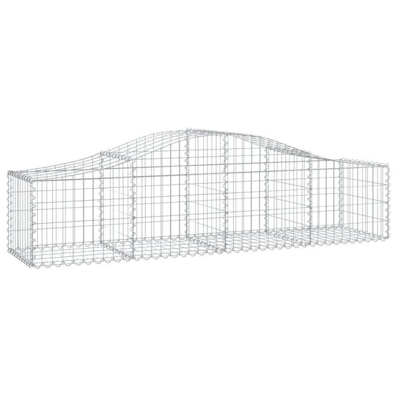 Kosze gabionowe, 3 szt, 200x50x40/60 cm, galwanizowane żelazo
