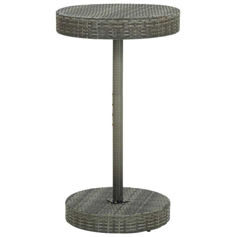 3-cz. zestaw mebli barowych do ogrodu, rattan PE, szary