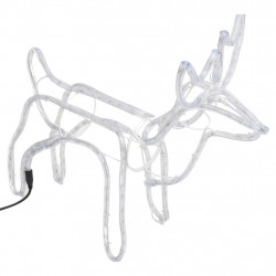 Renifery ozdobne z zimnym białym LED, 2 szt., 60x30x60 cm