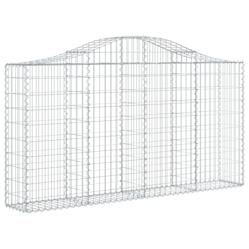 Kosze gabionowe, 6 szt, 200x30x100/120 cm, galwanizowane żelazo
