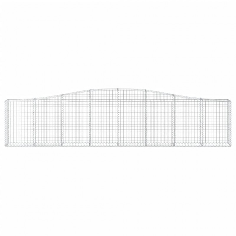 Kosze gabionowe, 6 szt, 400x30x80/100 cm, galwanizowane żelazo