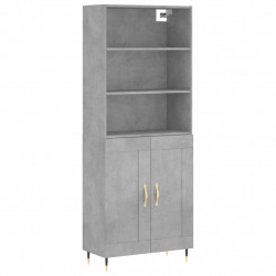 Witrynka, szarość betonu 69,5x34x180 cm materiał drewnopochodny