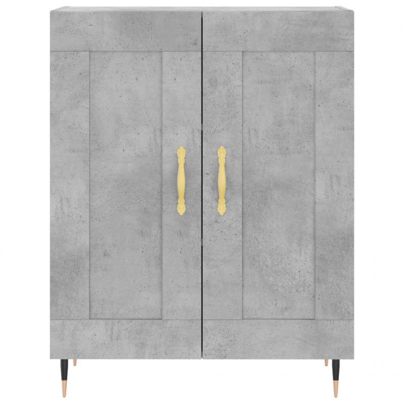 Witrynka, szarość betonu 69,5x34x180 cm materiał drewnopochodny
