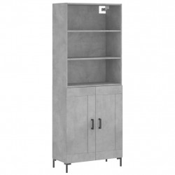 Witrynka, szarość betonu 69,5x34x180 cm materiał drewnopochodny