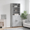 Witrynka, szarość betonu 69,5x34x180 cm materiał drewnopochodny
