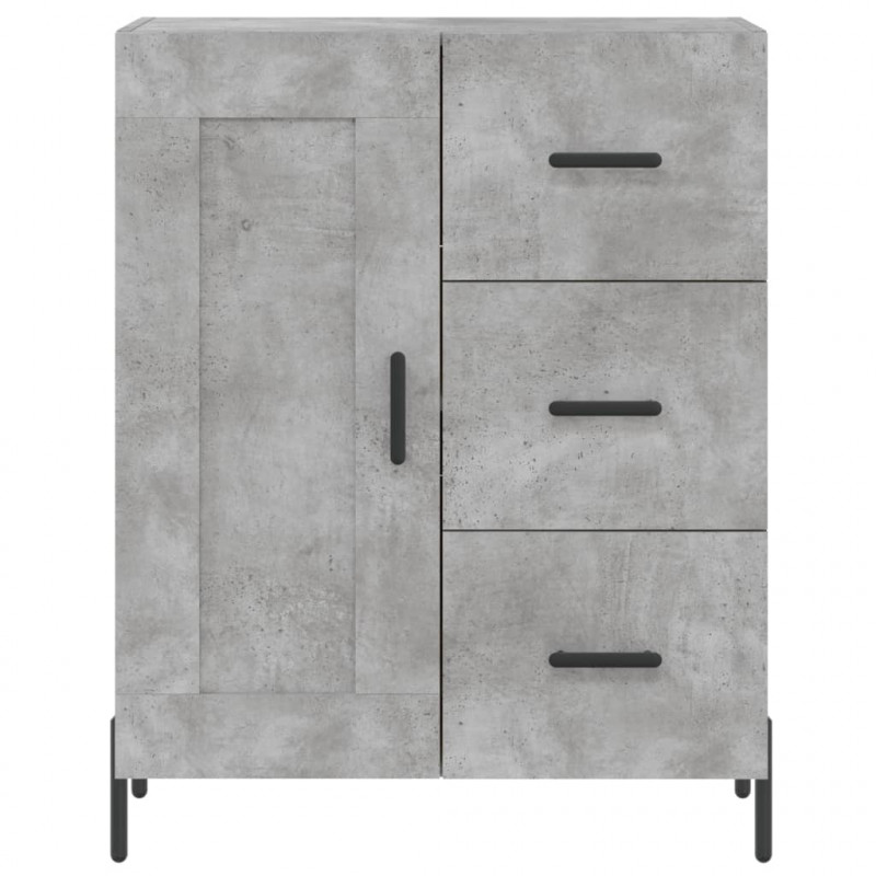 Witrynka, szarość betonu 69,5x34x180 cm materiał drewnopochodny