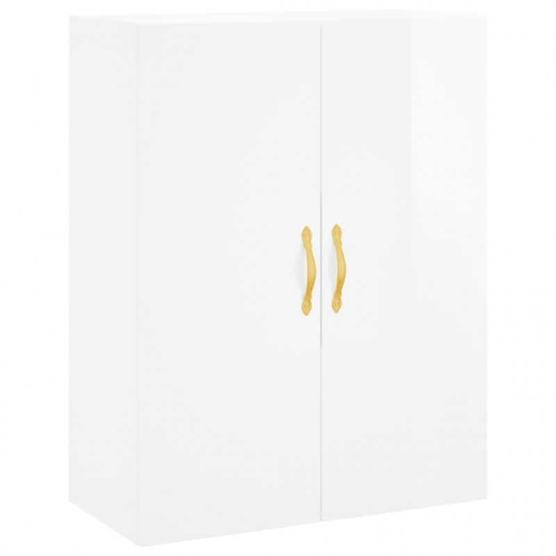 Witrynka biała połysk 69,5x34x180 cm materiał drewnopochodny