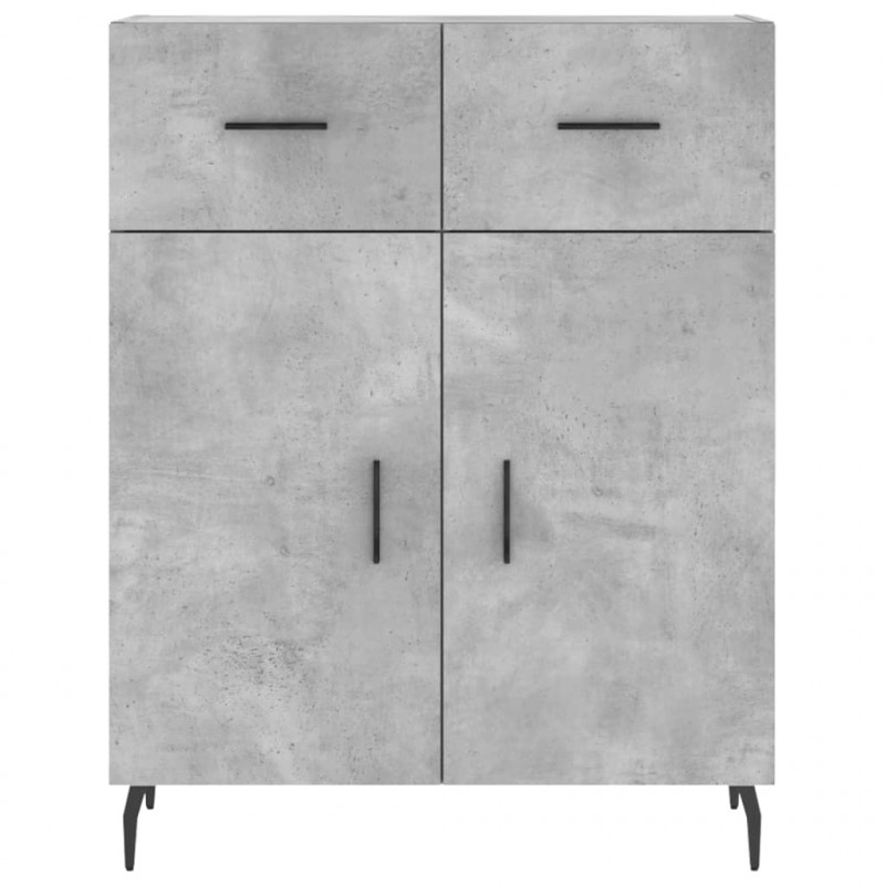 Witrynka, szarość betonu 69,5x34x180 cm materiał drewnopochodny