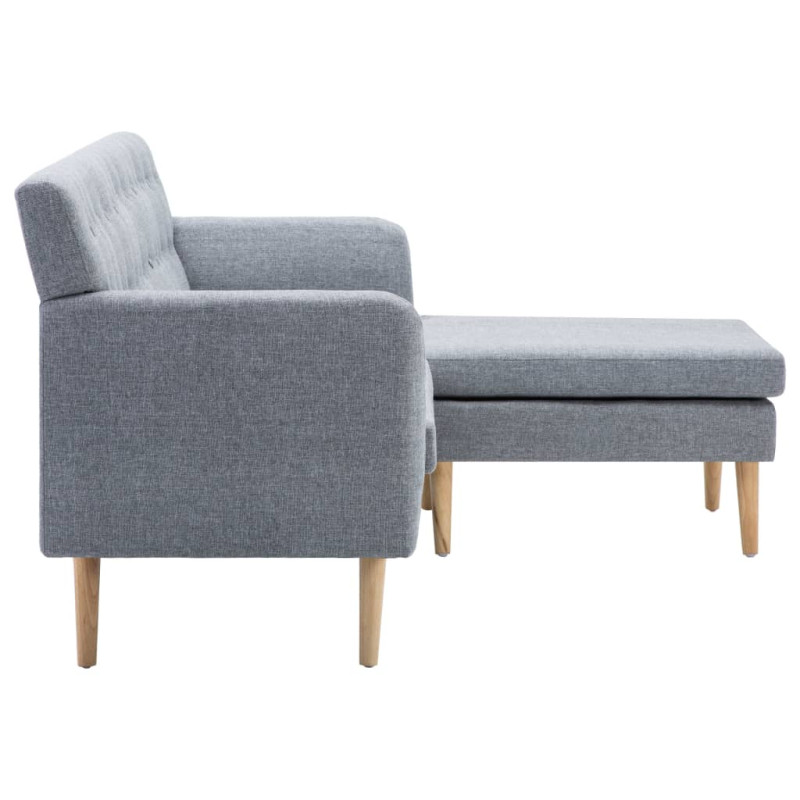 Sofa z leżanką, obita tkaniną, 171,5x138x81,5 cm, jasnoszara