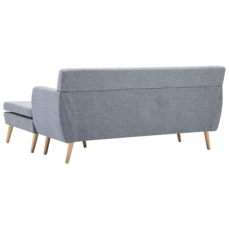 Sofa z leżanką, obita tkaniną, 171,5x138x81,5 cm, jasnoszara