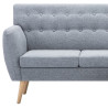 Sofa z leżanką, obita tkaniną, 171,5x138x81,5 cm, jasnoszara