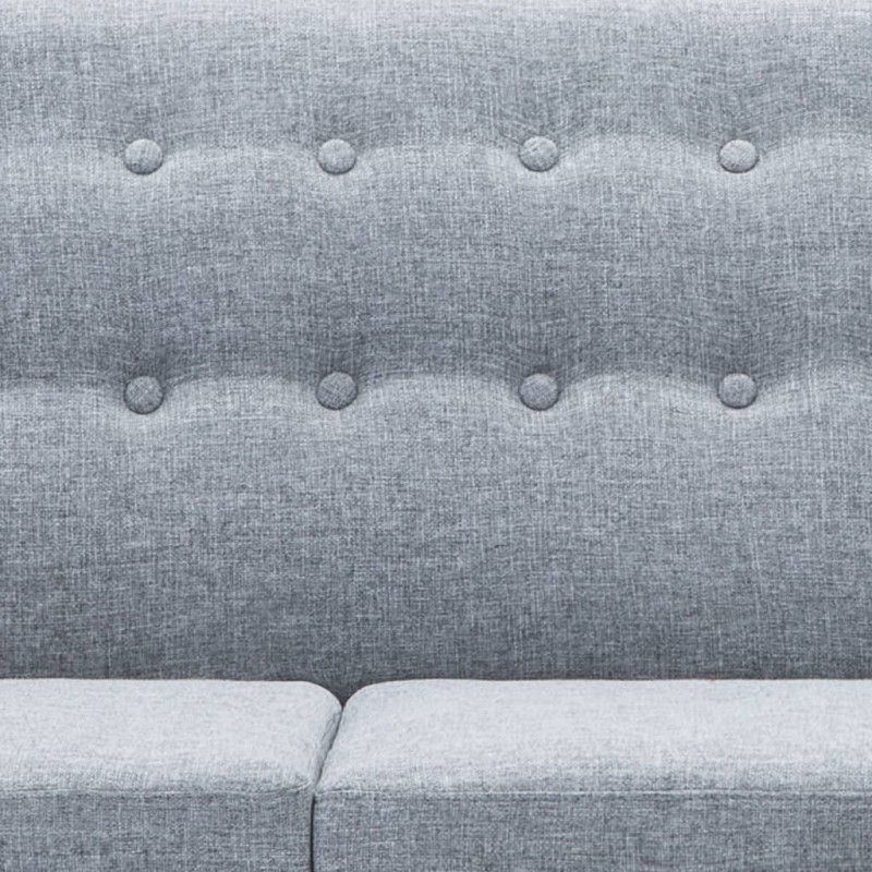 Sofa z leżanką, obita tkaniną, 171,5x138x81,5 cm, jasnoszara