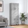 Witrynka, szarość betonu 69,5x34x180 cm materiał drewnopochodny