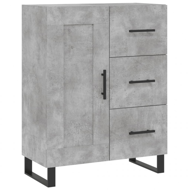 Witrynka, szarość betonu 69,5x34x180 cm materiał drewnopochodny