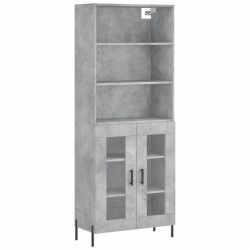 Witrynka, szarość betonu 69,5x34x180 cm materiał drewnopochodny