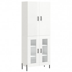 Witrynka biała połysk 69,5x34x180 cm materiał drewnopochodny