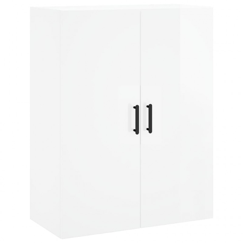 Witrynka biała połysk 69,5x34x180 cm materiał drewnopochodny