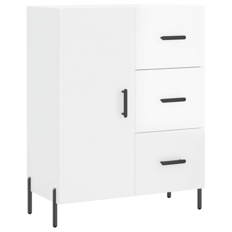 Witrynka biała połysk 69,5x34x180 cm materiał drewnopochodny
