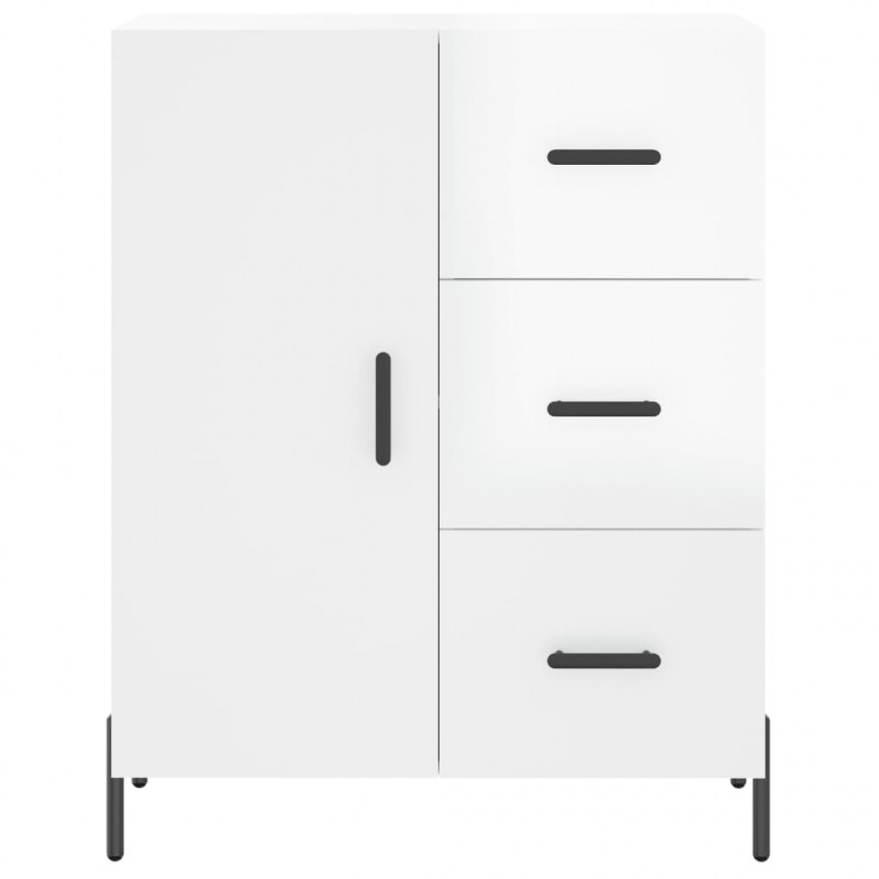 Witrynka biała połysk 69,5x34x180 cm materiał drewnopochodny