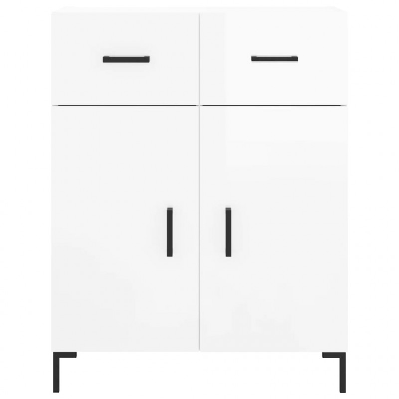 Witrynka biała połysk 69,5x34x180 cm materiał drewnopochodny