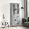 Witrynka, szarość betonu 69,5x34x180 cm materiał drewnopochodny