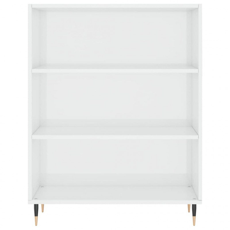 Witrynka biała połysk 69,5x34x180 cm materiał drewnopochodny