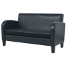 Sofa 2-osobowa, sztuczna skóra, czarna