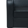 Sofa 2-osobowa, sztuczna skóra, czarna