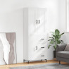 Witrynka biała połysk 69,5x34x180 cm materiał drewnopochodny