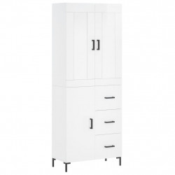 Witrynka biała połysk 69,5x34x180 cm materiał drewnopochodny