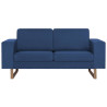2-osobowa sofa tapicerowana tkaniną, niebieska