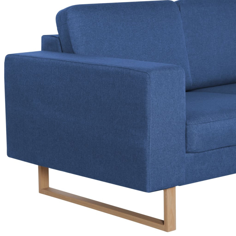 2-osobowa sofa tapicerowana tkaniną, niebieska