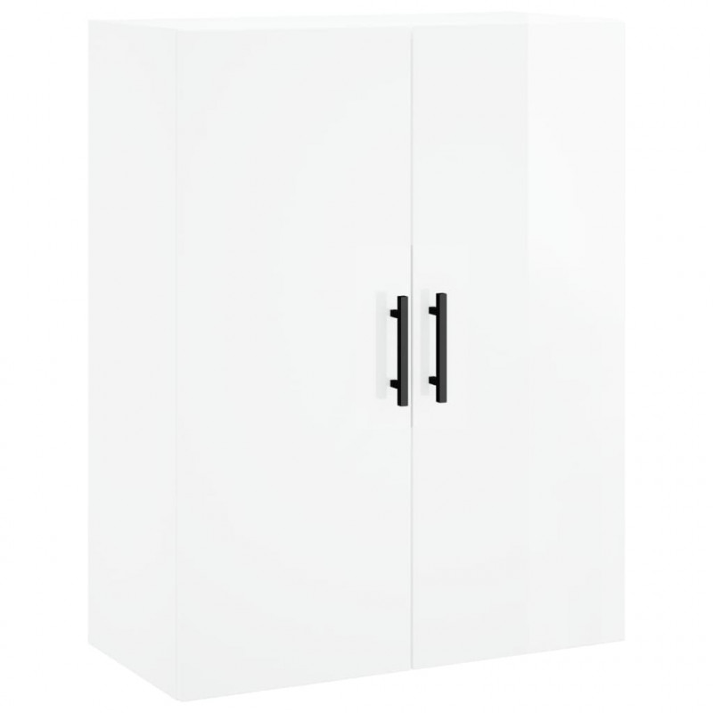 Witrynka biała połysk 69,5x34x180 cm materiał drewnopochodny