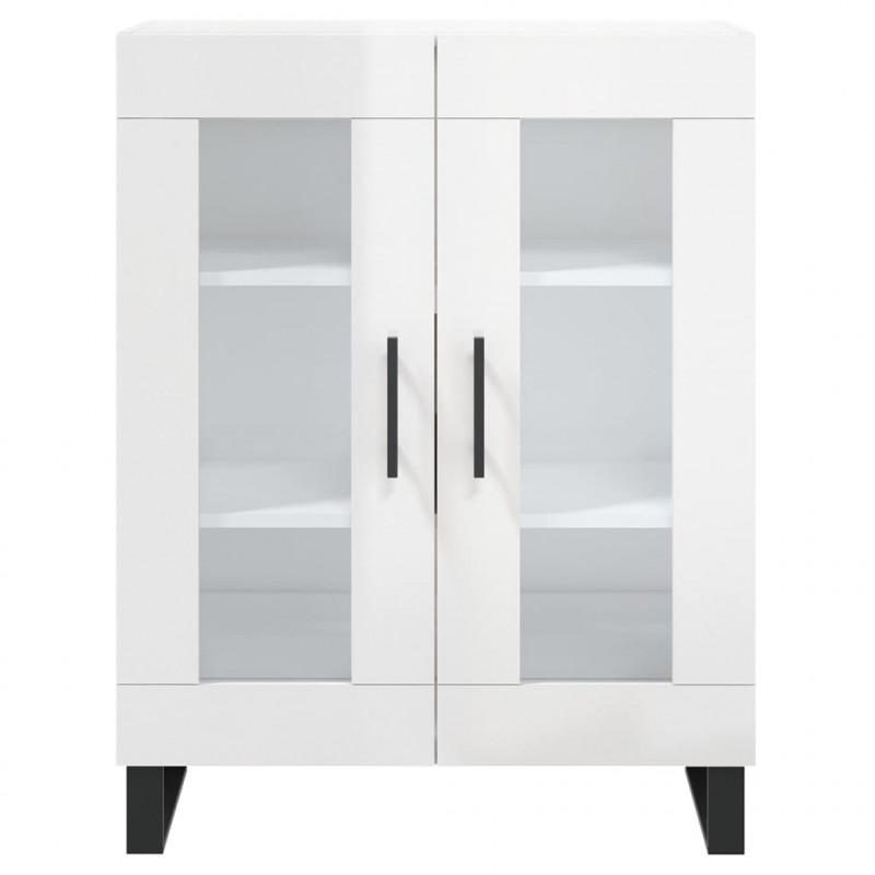 Witrynka biała połysk 69,5x34x180 cm materiał drewnopochodny