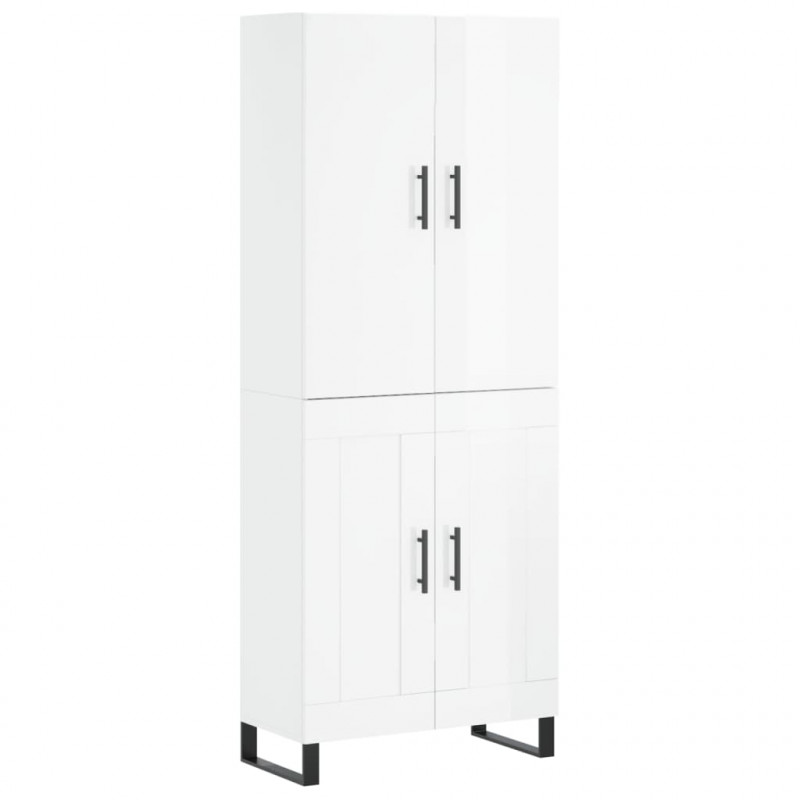 Witrynka biała połysk 69,5x34x180 cm materiał drewnopochodny