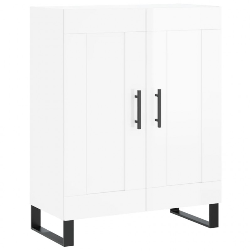 Witrynka biała połysk 69,5x34x180 cm materiał drewnopochodny