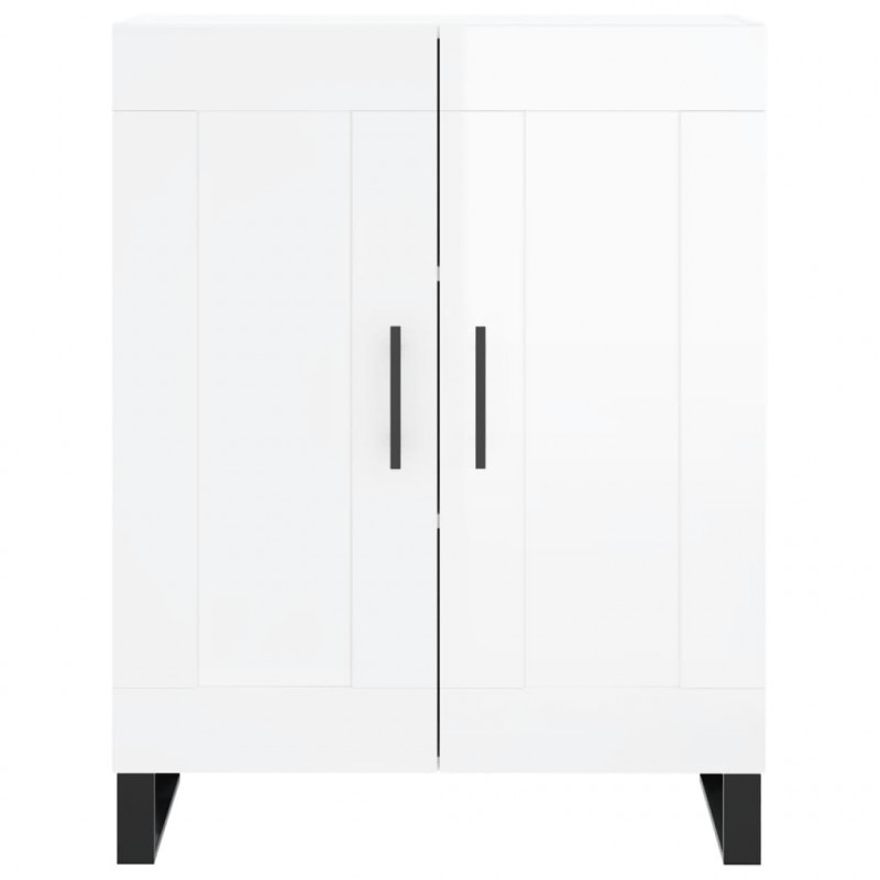 Witrynka biała połysk 69,5x34x180 cm materiał drewnopochodny