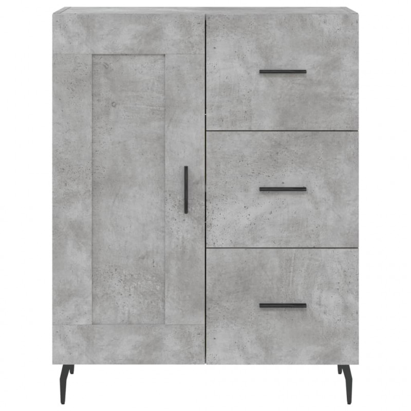 Witrynka, szarość betonu 69,5x34x180 cm materiał drewnopochodny