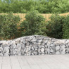 Kosze gabionowe, 2 szt, 400x50x60/80 cm, galwanizowane żelazo