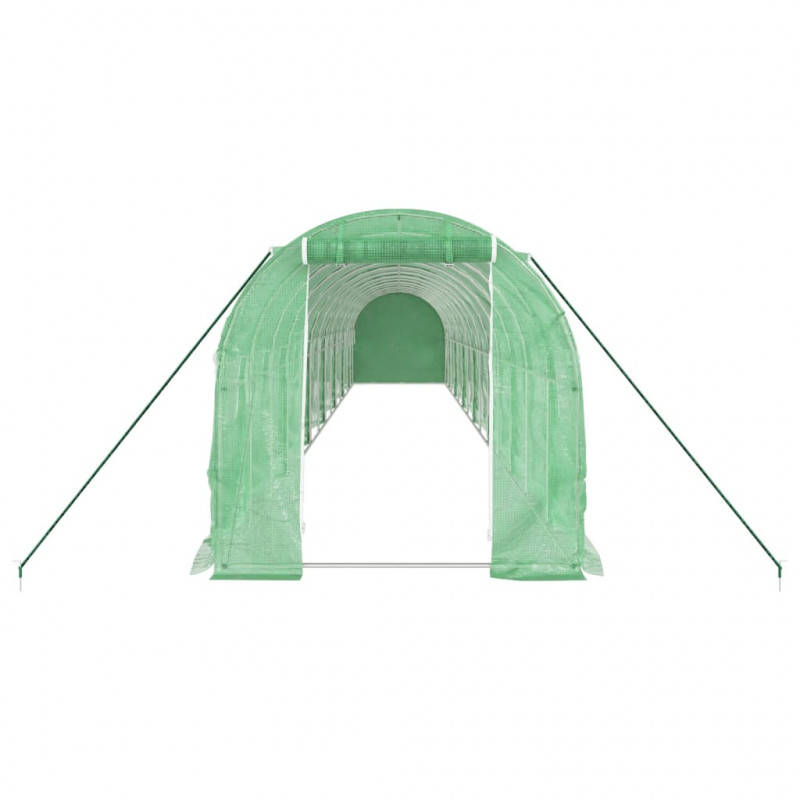 Szklarnia ze stalową ramą, zielona, 28 m², 14x2x2 m
