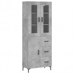 Witrynka, szarość betonu 69,5x34x180 cm materiał drewnopochodny