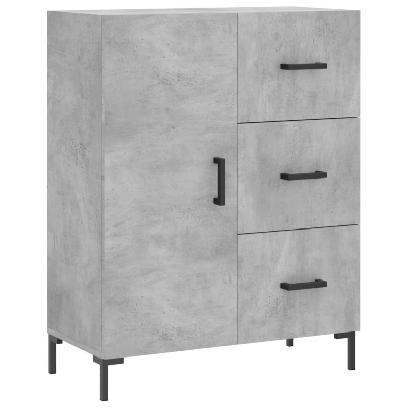 Witrynka, szarość betonu 69,5x34x180 cm materiał drewnopochodny